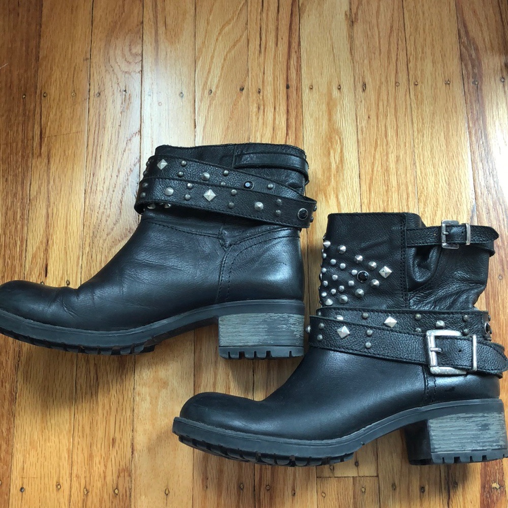Studded leather boots